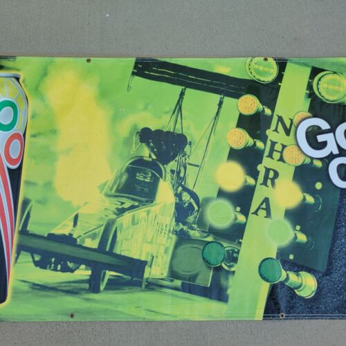 RARE Mello Yello NHRA Drag Racing 36"x118.5" Promo Banner Brass Grommets Sports - Picture 3 of 7