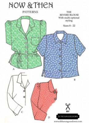 Now & Then Schnittmuster Schnittmuster The Revere Bluse Damen UK 8 bis 22