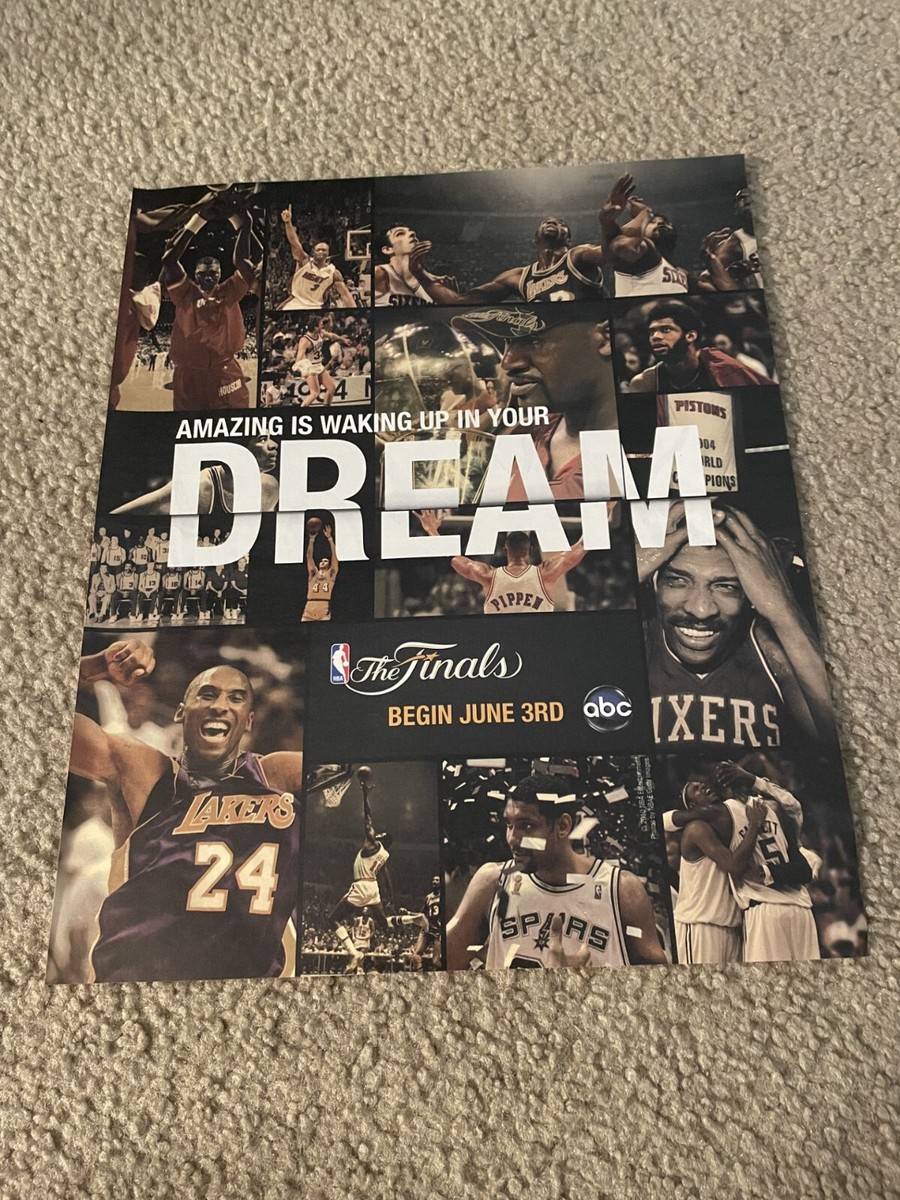 Vintage 2010 NBA FINALS ON ABC Print Ad KOBE BRYANT DR. J MAGIC