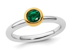 1/2 Carat ctw Lab-Created Emerald Ring Sterling Silver