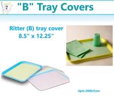 Dental Paper Tray Covers For Size B (Ritter) Trays,  Pick Color, Up to 2000/Cs 