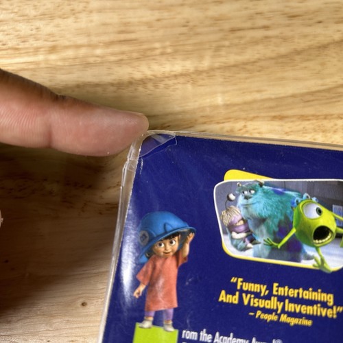 Monsters, Inc. (VHS, 2002 Disney Pixar) Clear Clam Shell Blue Tape - Picture 4 of 4