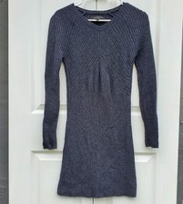 Rag & Bone XS Knit Gray Wool Sweater dress Above Knee stretch rib long sleeve