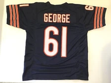 UNSIGNED CUSTOM Sewn Stitched Bill George Blue Jersey - M, L, XL, 2XL