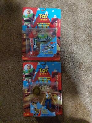 Toy Story Buzz Lightyear Rocket Action Quick Draw Woody  1995 New