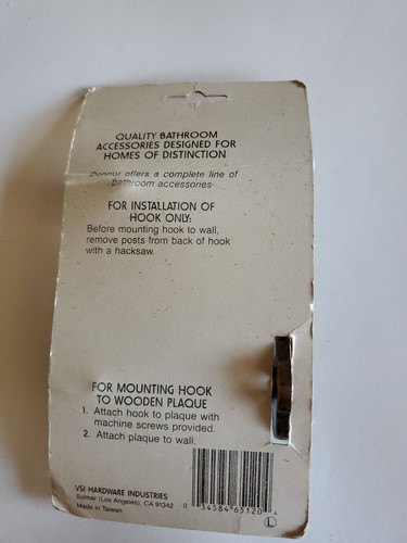 DONNER Colonial Hook Collection Double Robe Coat Hook ~ Brass & White Ceramic - Picture 2 of 3