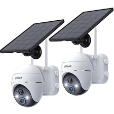 2PCS ieGeek Outdoor Solar Security Camera Wireless Home WiFi Battery CCTV IR Cam