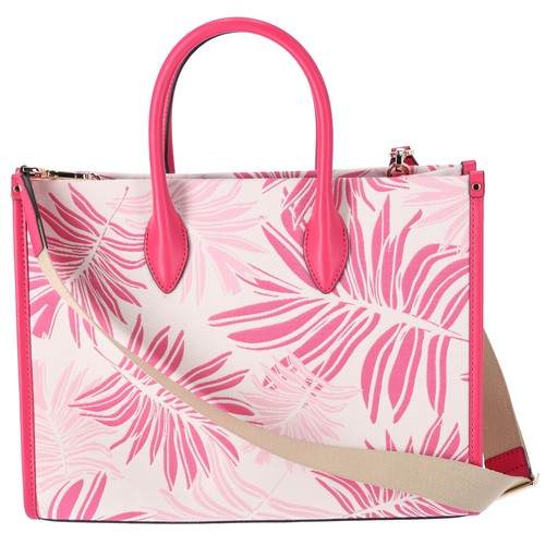 Bolso de Mano Michael Kors Mirella Medio Este Oeste Eléctrico Rosa Multi Hojas de Palmera - Imagen 5 de 5