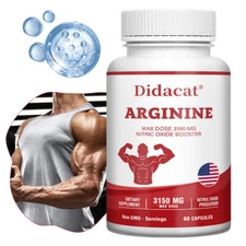 L-Arginin 3150 MG, Extra Strength Nitric Oxide & Circulation Boost 60 ct