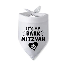 It's My Barkmitzvah Adjustable Dog Bandana Dog First Birthday Pet Dog Triangl...