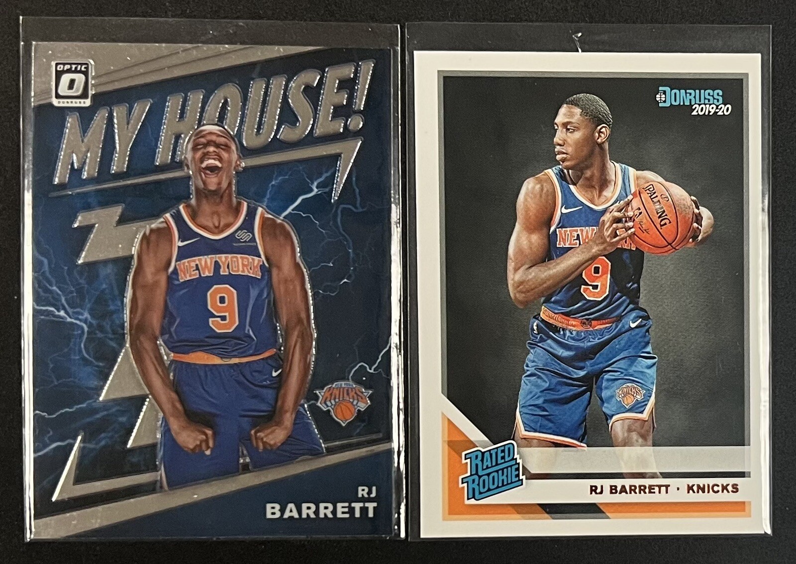 RJ Barrett 2019-20 Rookie Optic My House & Donruss Rated Rookie Lot of 2 Cards Featuring the Raptors Star