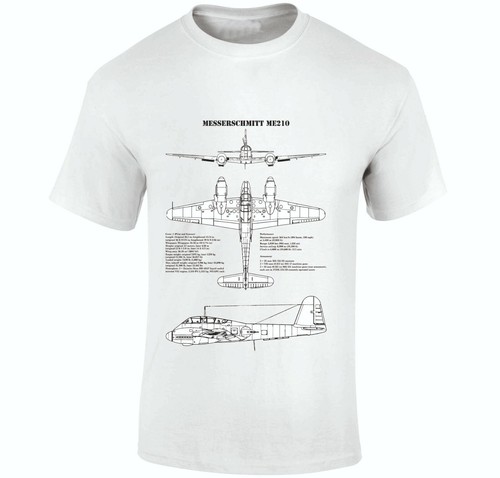 T-Shirts FPBP103 MESSERSCHMITT Me21 Fighter Blueprints aircraft FantasyPrintshop - Picture 2 of 3