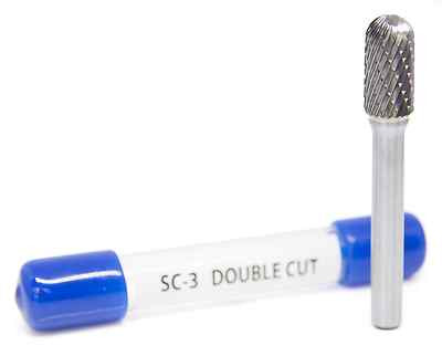 SC-3 Cylinder Shape Ball Nose - Premium Double Cut Tungsten Carbide Burr