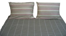 DaDa Bedding Multi Color Brown Cotton Striped Fitted Sheet & Pillow Cases Set