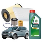 Kit Tagliando 4 Filtri Per Kuga 2.0 Tdci 163cv + 6lt Castrol Magnatec 5w30 A5