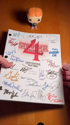 Stranger Things 4 Script Signed- Dear Billy- Autograph Reprints