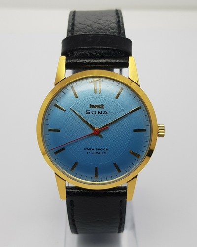 Hmt Sona Para shock 17 Jewels Blue Dial 
