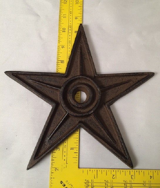 Center Hole Cast Iron Star Anchor Plates XLarge Decor 9" (Case of Six