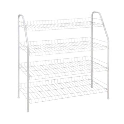 ClosetMaid Shoe Rack 28 H 12-Pair 4-Tier White Wire Steel Lightweight  Portable