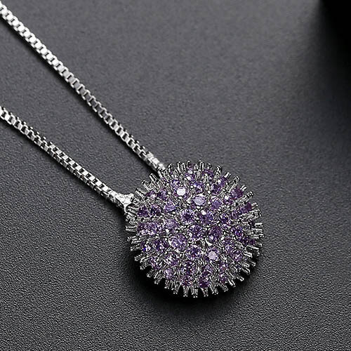 Copper Micro Inlaid Zircon Crystal Necklace, Fashion Women's Gold Plated Jewelry - Bild 10 von 15