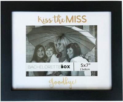 Bachelorette Wedding Gift for Bride - Picture Frame - Kiss The Miss Goodbye 5x7