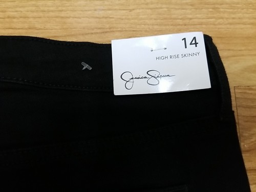 Jessica Simpson High Rise Skinny Jeans Sz 14 34x28.5 Black Rinse Fitted Stretch - Picture 5 of 14
