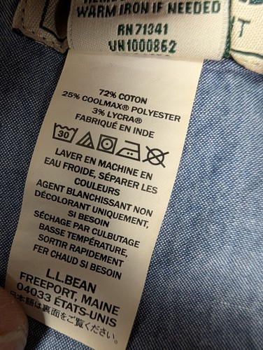 LL Bean Pants Men’s 34x30 (28") Tan Khaki Comfort Stretch Chino 513007 - Picture 10 of 10