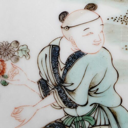 Großer chinesischer antiker Kangxi Chenghua Mark Famille Verte Teller Schale aus dem 18. Jahrhundert - Bild 4 von 10