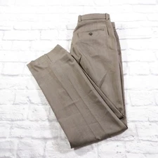 Perry Ellis Brown Flat Front Polyester Blend Mens Dress Pants 32 x 30