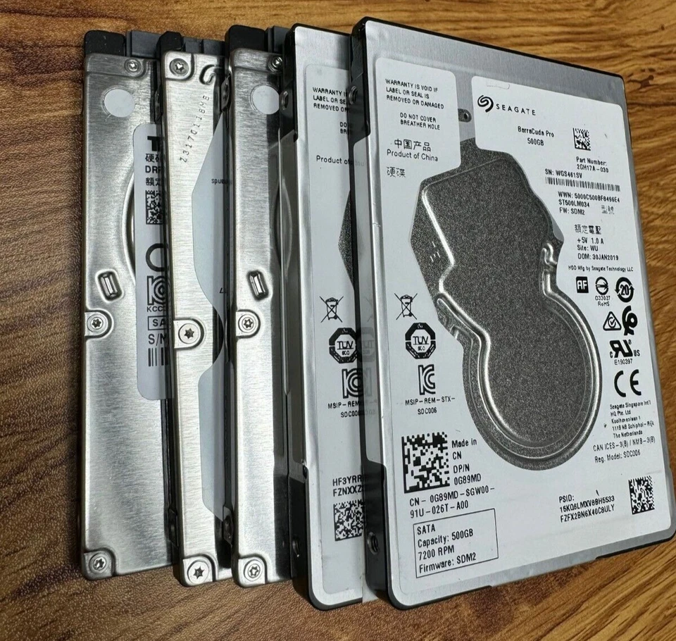 5 PACK ! Hard Drive, SATA ,2.5" in , 500GB HDD, Slim Form 7mm Seagate/WD/Toshiba - Image 2 of 4