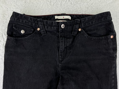 Tommy Hilfiger Pants Womens 10 Black Denim Jeans Hipster Boot Cotton Blend Mid - Picture 7 of 16