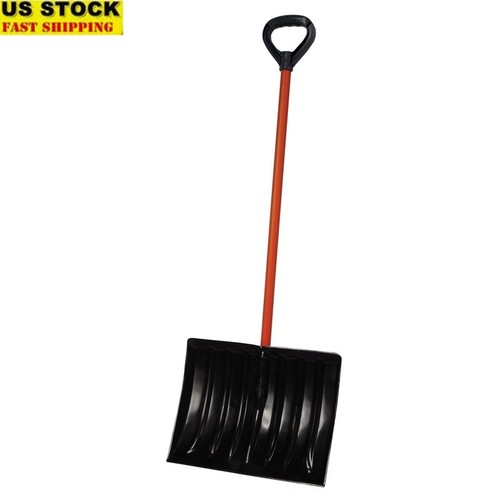 Lightweight Snow Shovel W/ Metal Handle 18in Polyethylene Blade D-Grip Design US
