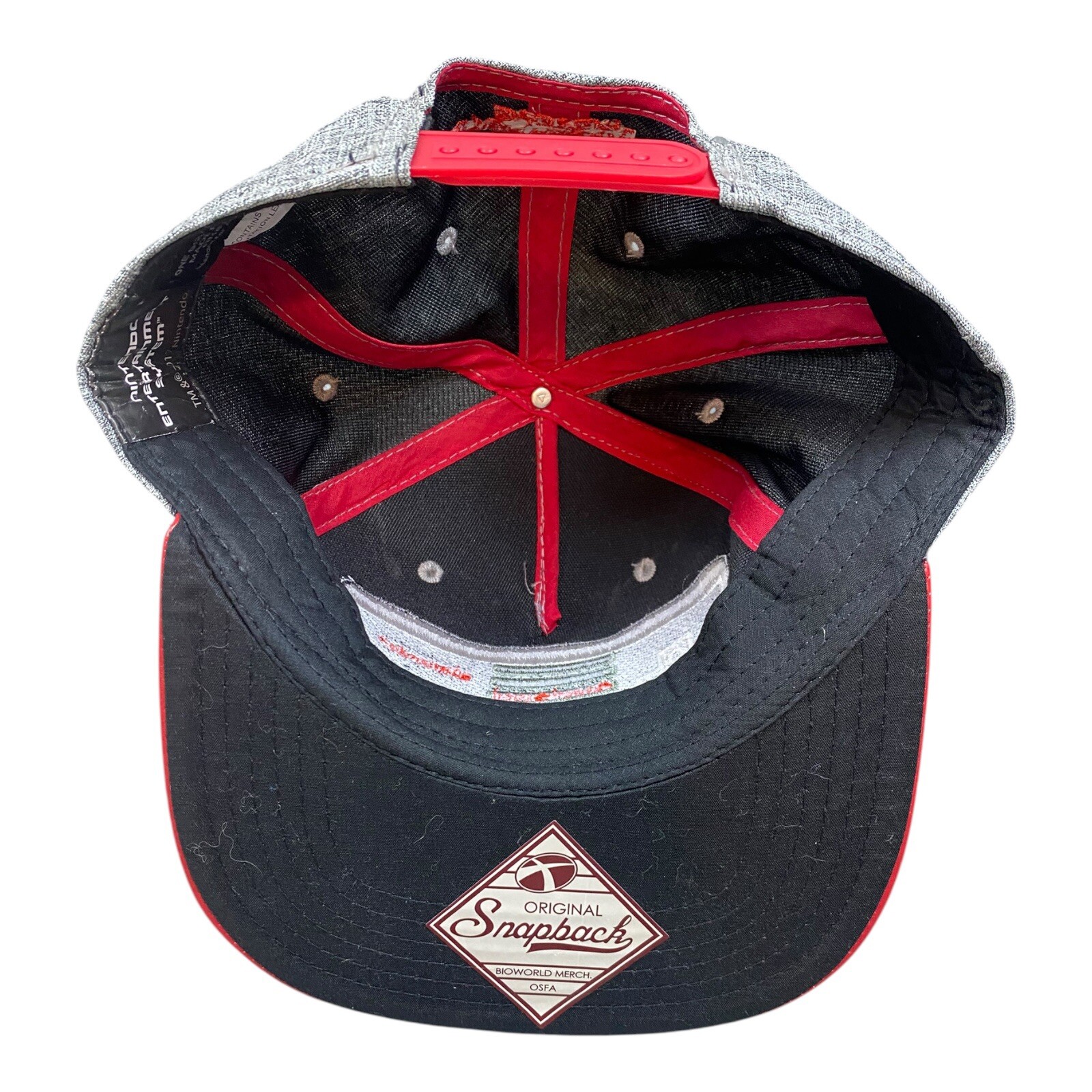 Nintendo NES Controller Hat Snapback Gray Red Fau… - image 11