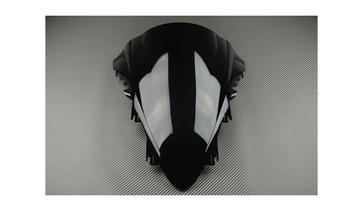 Bulle noire double courbure YZF-R1 2007 anti-turbulence en acrylique