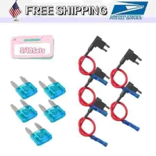 5/10 Sets Car Add-a-circuit Fuse TAP Adapter Set, Mini ATM APM 15A AMP