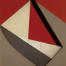 Medium Abstract Painting 2x2 ft. Post-Modernism Geometric Demrin OOAK NEW