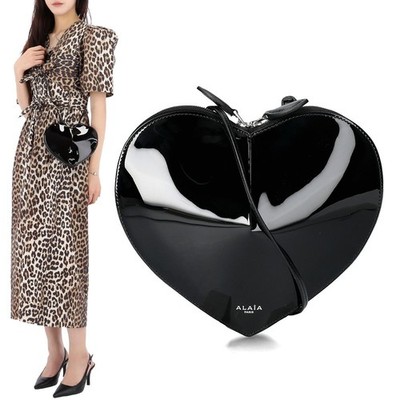 Alaia Saisonales Glücksangebot Herz Satchel aus glänzendem Leder 140610805
