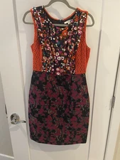 BODEN Women's Floral Sheath Dress Silk Skirt US 10L UK 14L Lined Holiday