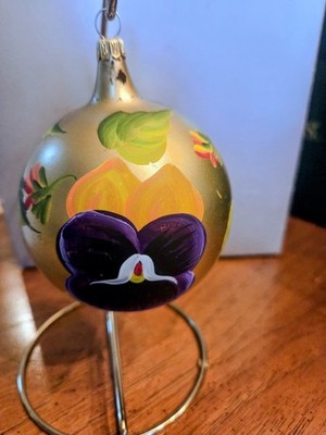 Vintage Vietri Hand Painted Glass Christmas Ornament