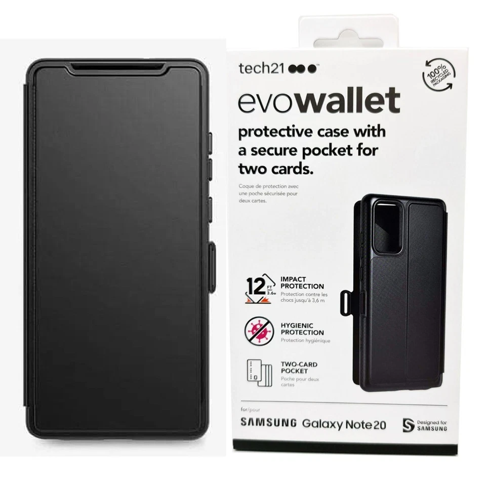 Tech21 Wallet Case For Galaxy Note 20 EvoWallet Black Cover - BUY 1 GET 1 FREE - Image 2 of 4
