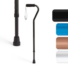 Medline Aluminum Offset Walking Cane for Seniors Adults Is Portable and Lightw