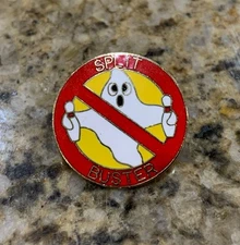 C. Sanders Gold Tone Bowling Split Buster Ghost Hat Lapel Pin