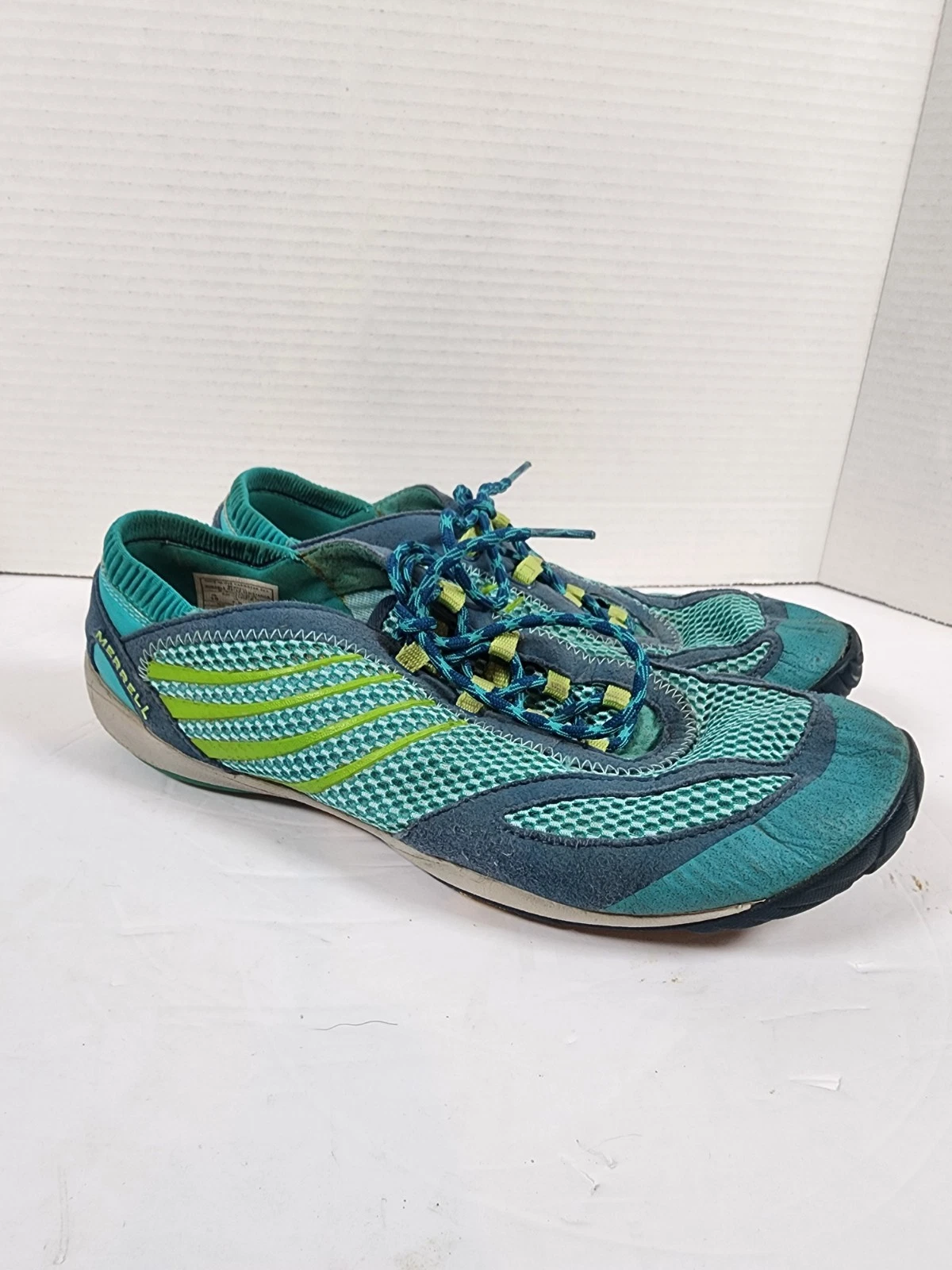 Merrell Pace Glove Blue Barefoot Running Shoes Women's 10 Minimalist Caribbean