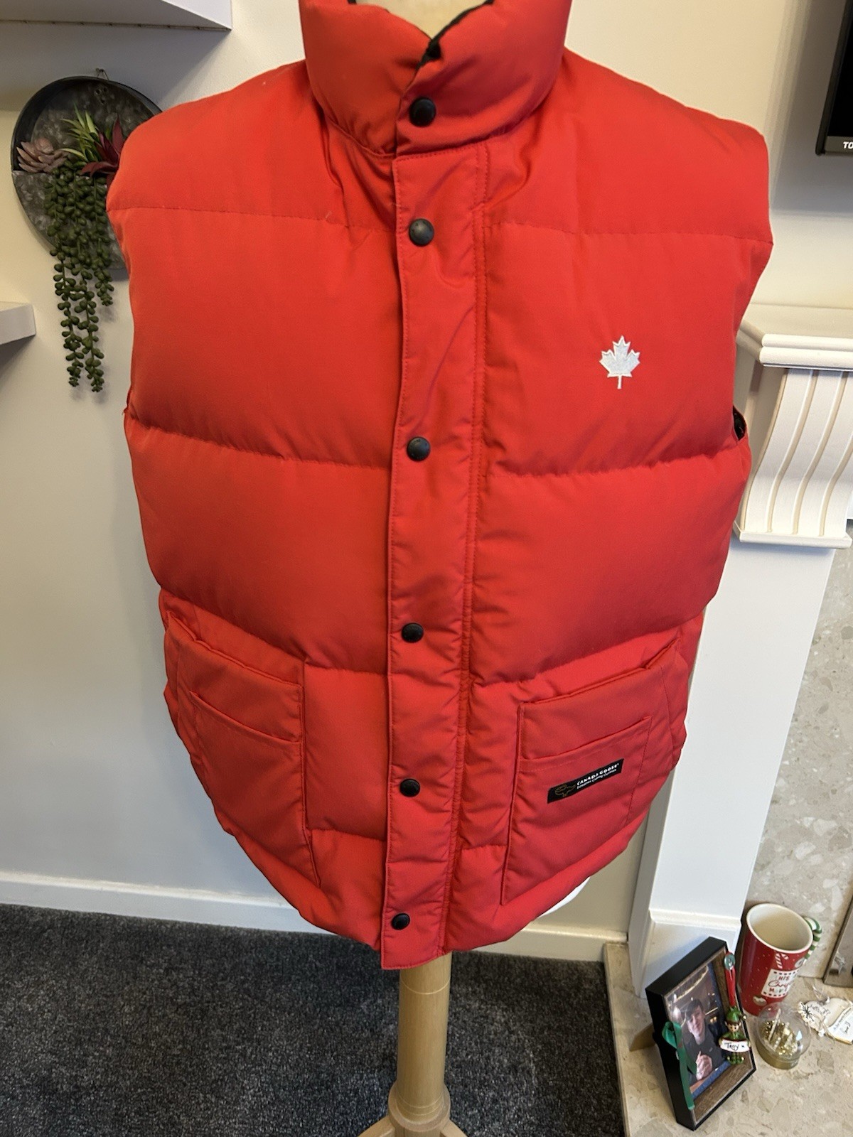 Vintage Canada Goose 4125M Red Freestyle Crew Down Vest Gilet Large L