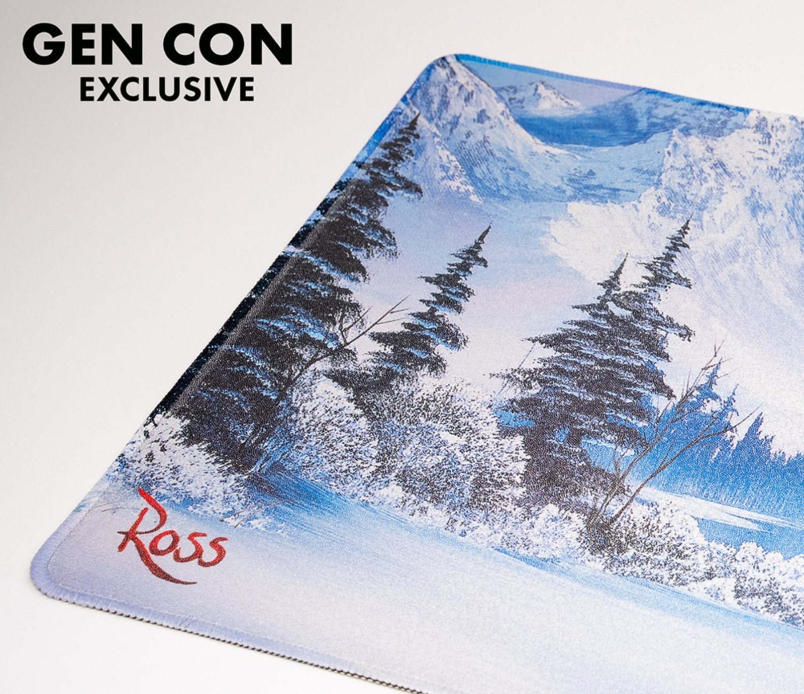 Ultra Pro Bob Ross Holofoil Winter Paradise Playmat GenCon 2025 Exclusive^