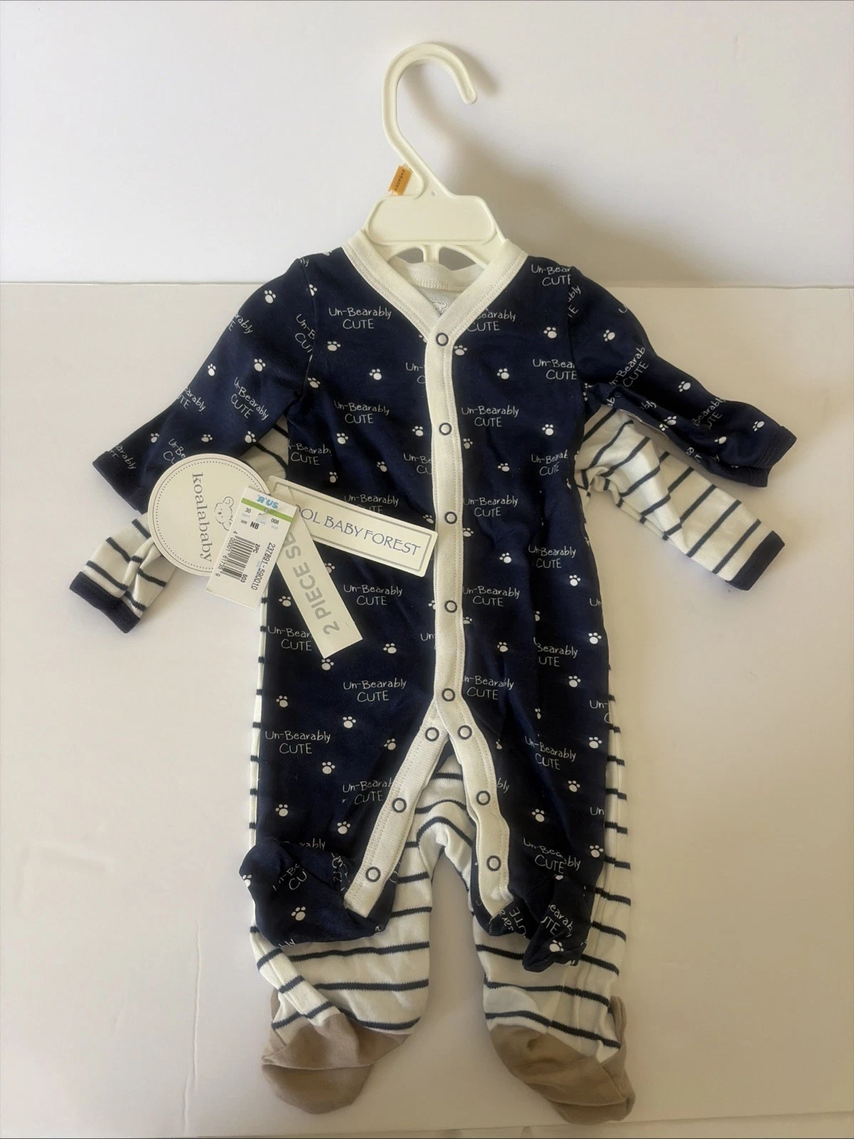 Toys R Us Koala Baby 2 Piece Set. Blue, Un-Bearably cute. Newborn
