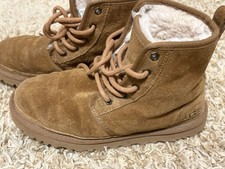 UGG Neumel Chukka Boots Chestnut Suede Shearling Lined Lace Up Womens Size 5