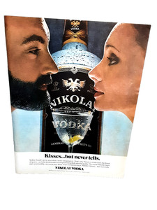 Nikolai Vodka 1981 Vintage Print Ad Kisses But Never Tells Martini
