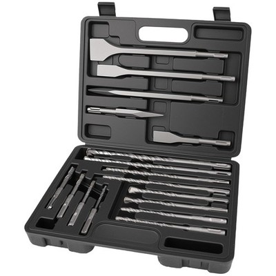 BLOSTM SDS Plus Hammer Drill & Chisel Bit Set Masonry Concrete Tile Brick 17PCS