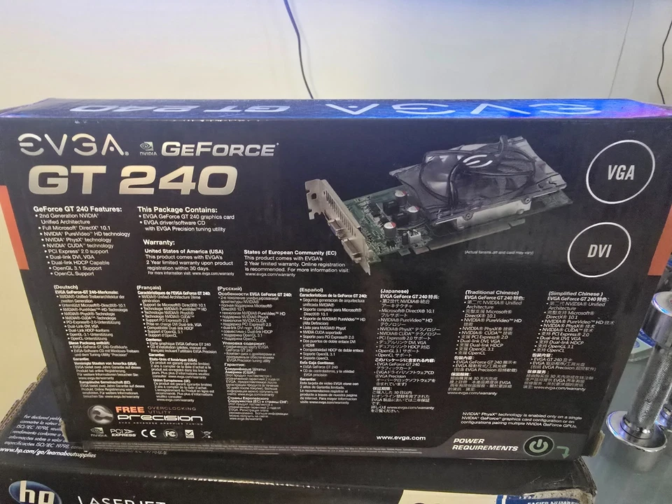 EVGA NVIDIA GeForce GT 240 (01G-P3-1235-LR) 1GB DDR3 SDRAM PCI Express x16... - Image 2 of 2